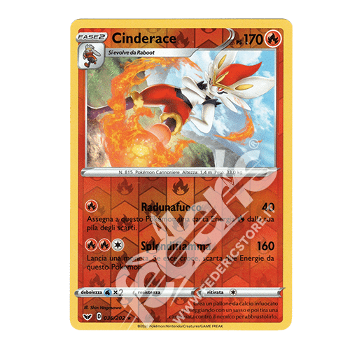036-202 Cinderace Rara Reverse (IT) - MINT