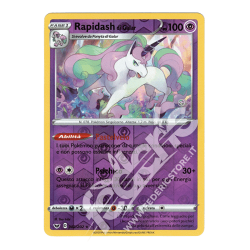 082-202 Rapidash di Galar Rara Reverse (IT) - MINT