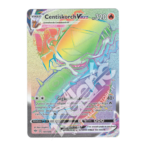 191-189 Centiskorch VMAX Rara Segreta (IT) - MINT
