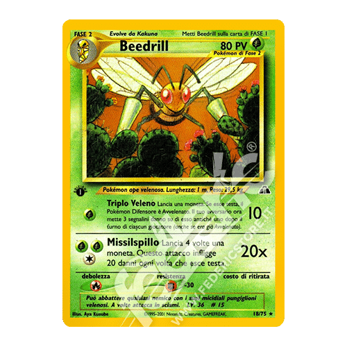 018-075 Beedrill Rara Prima Edizione (IT) - MINT