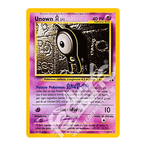 033-075 Unown A Rara Unlimited (IT) - MINT