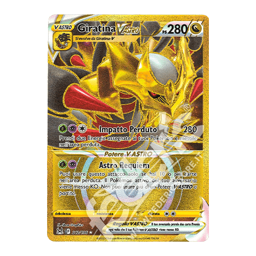 Pokemon - 212/196 GIRATINA V ASTRO Gold Full Art - Origine Perduta - ITA -  MINT