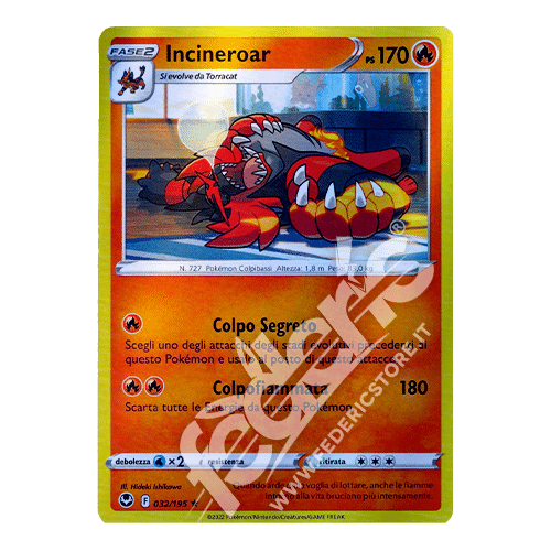 Incineroar Rara Reverse It Mint Federicstore