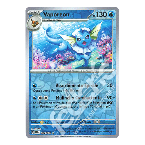 022-131 Vaporeon Rara Reverse (IT) - MINT