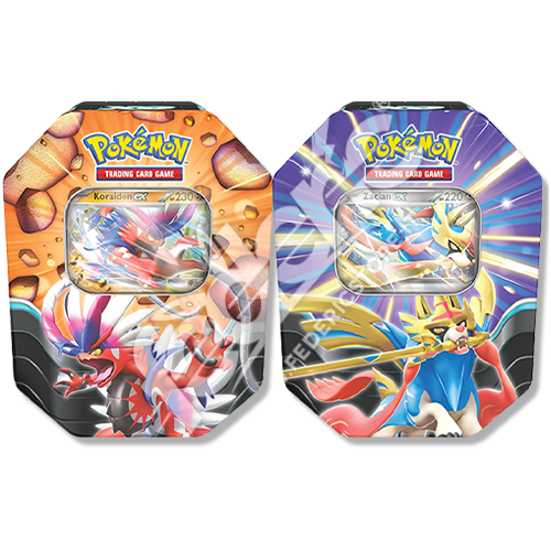 Duo Tin da Collezione Leggende Sovrane: Koraidon-ex e Zacian-ex (IT)