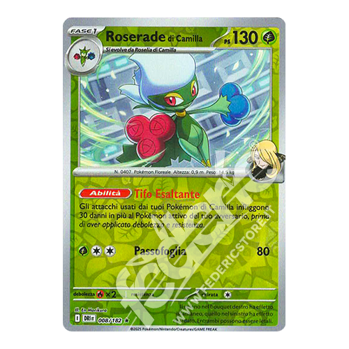 008-182 Roserade Di Camilla Rara Reverse (IT) - MINT