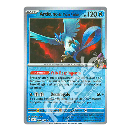 051-182 Articuno Del Team Rocket Rara Reverse (IT) - MINT