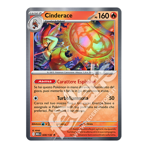 028-132 Cinderace Holo (IT) - MINT