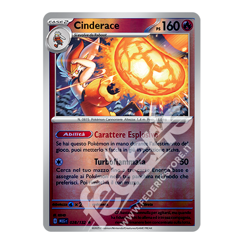 028-132 Cinderace Rara Reverse (IT) - MINT